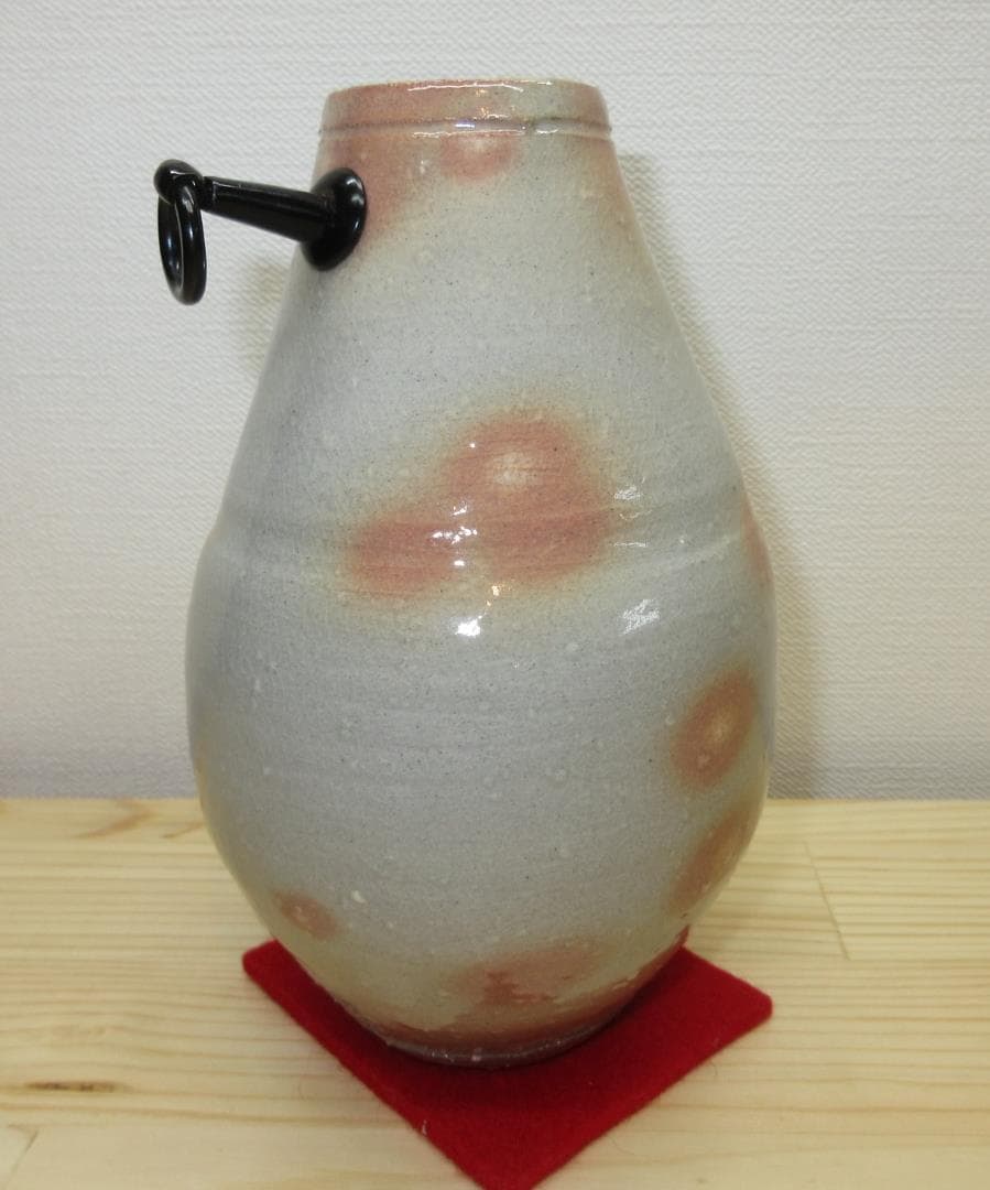 送料込【逢絢亭】茶道具 花入 掛花入 萩焼 １３代 田原陶兵衛 共箱入り