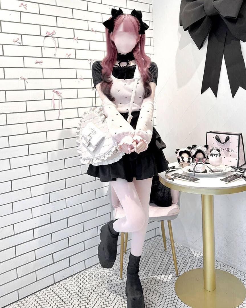 値下げ可Honeymewバッグ新品未使用ミシェルマカロンピンク地雷系フリルハート