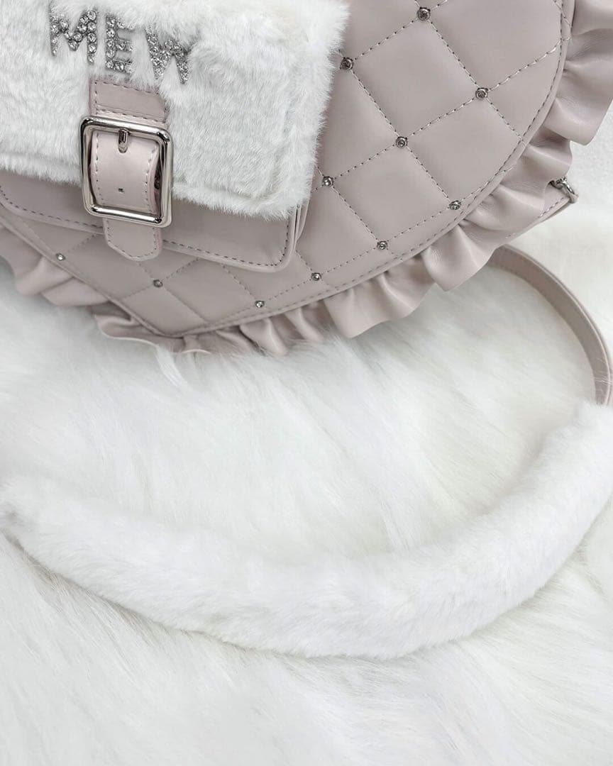 値下げ可Honeymewバッグ新品未使用ミシェルマカロンピンク地雷系フリルハート