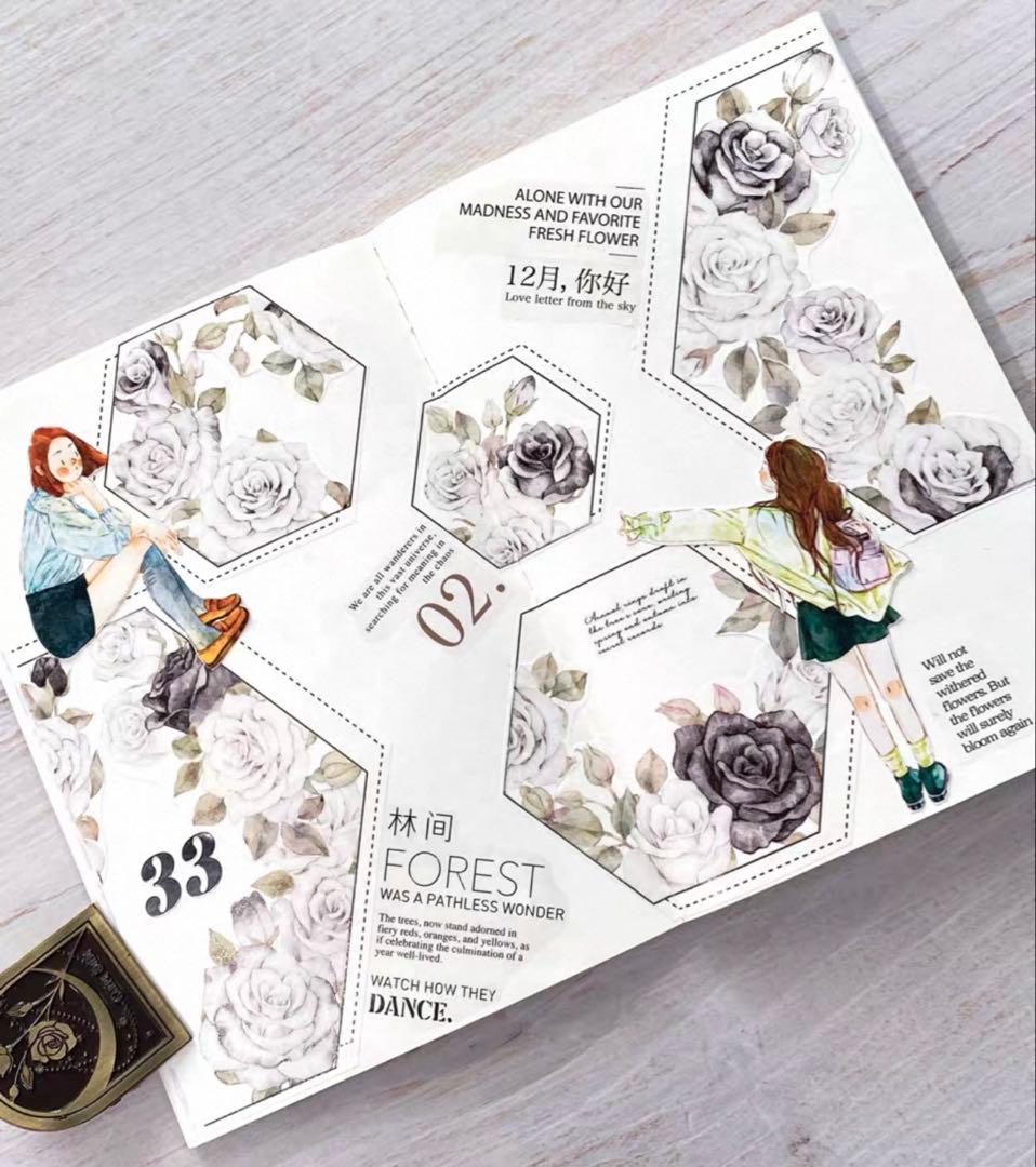 PET 命运 ダイカット加工 5cm×4.6m 海外マスキングテープ　海外マステ