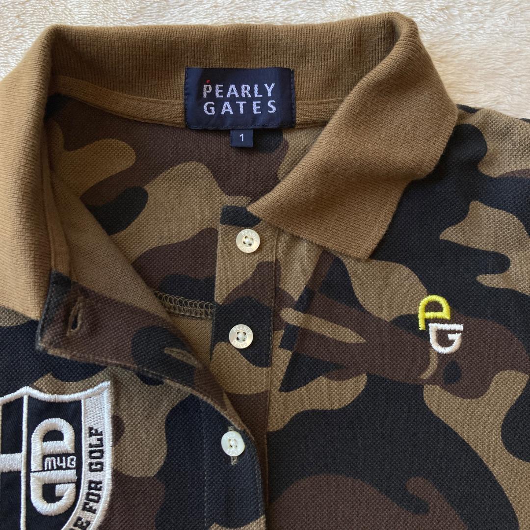 1257 パーリーゲイツ PEARLY GATES ポロシャツ 迷彩 茶 1