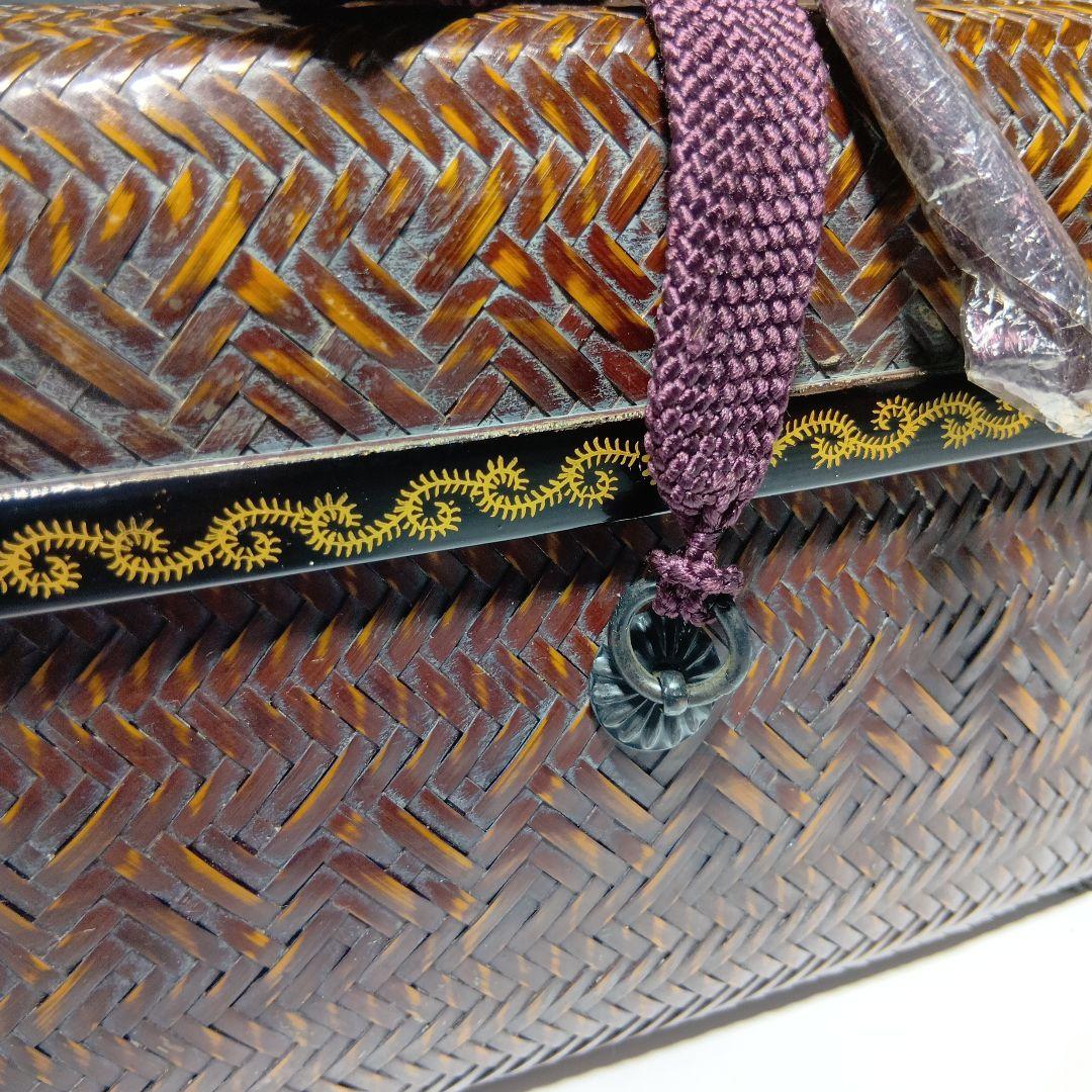 値下げ茶道具　(竹秀斎)御所籠一式　共箱　 美品