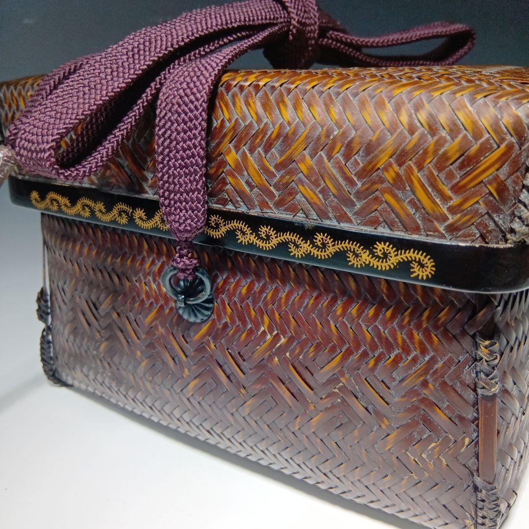 値下げ茶道具　(竹秀斎)御所籠一式　共箱　 美品