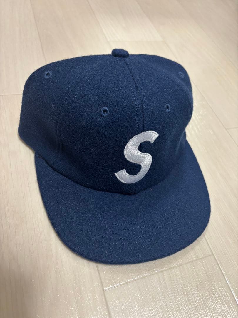 Supreme ネイビー キャップ Sロゴ