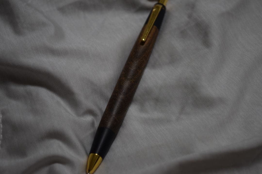 野原工芸シャーペン　槐　縮杢　金金具