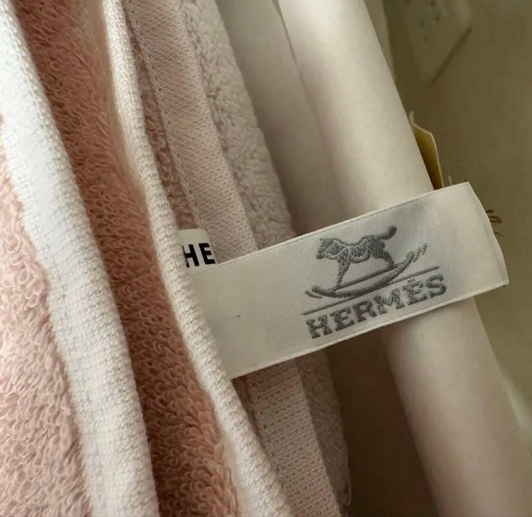 【新品】HERMES バスタオル タオルケットピンク