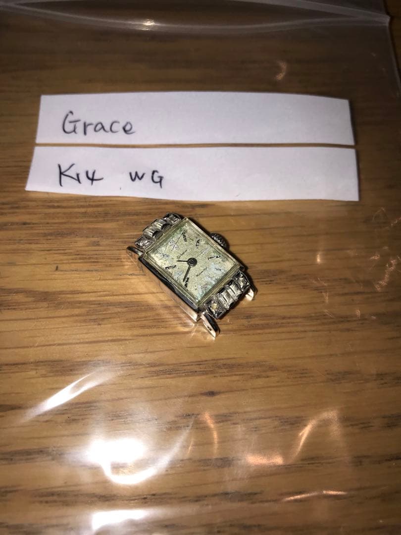 ジャンク腕時計ベルト無し/K14 WG〜GRACE 〜重さ不明
