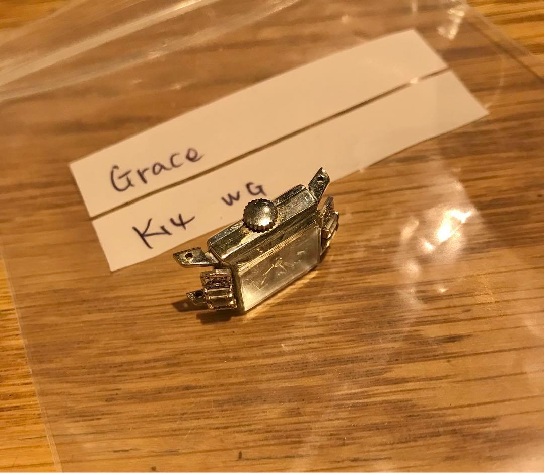 ジャンク腕時計ベルト無し/K14 WG〜GRACE 〜重さ不明