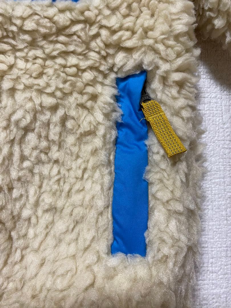 patagonia フリースジャケット ベージュ/青/オレンジ　２Ｔ