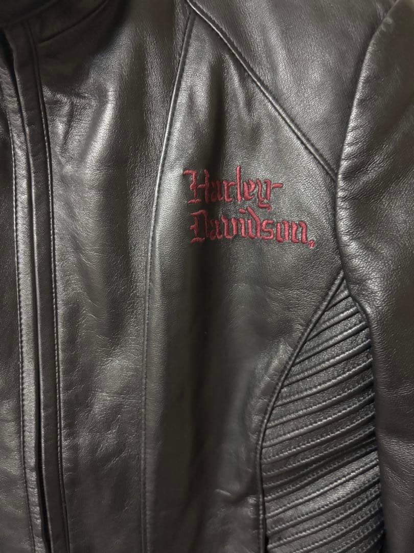 Harley-Davidson ブラック レザー　シングルライダースジャケット