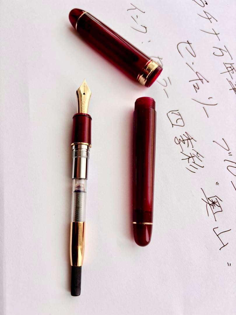 【交渉歓迎】プラチナ万年筆 3776 センチュリー　ブルゴーニュ　SF（細軟）