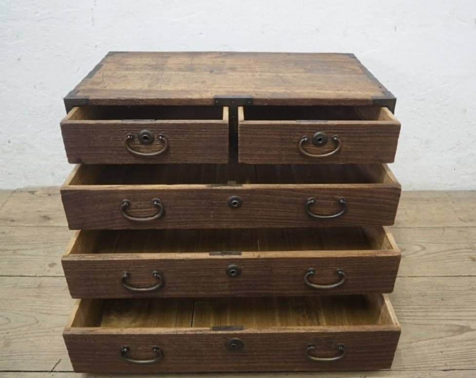 1033 アンティーク　小箪笥　タンス　チェスト　陳列台　収納棚　レトロ