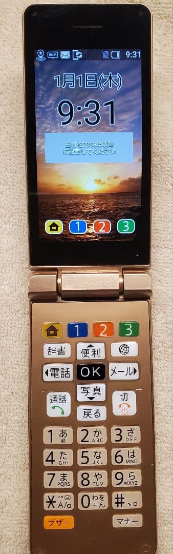 T*a様 かんたん携帯10 NP807SH ゴールド 折りたたみ携帯電話