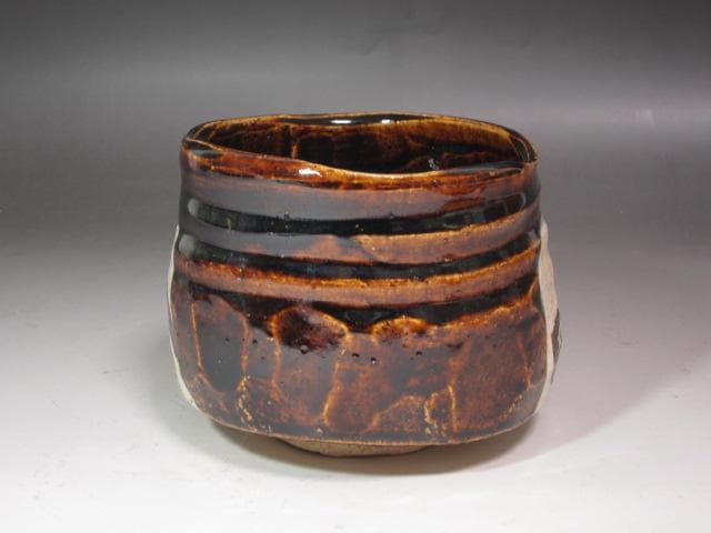 【セール】★　加藤重高（唐九郎息子）織部茶碗　小ぶりでかわいらしい一品★x238