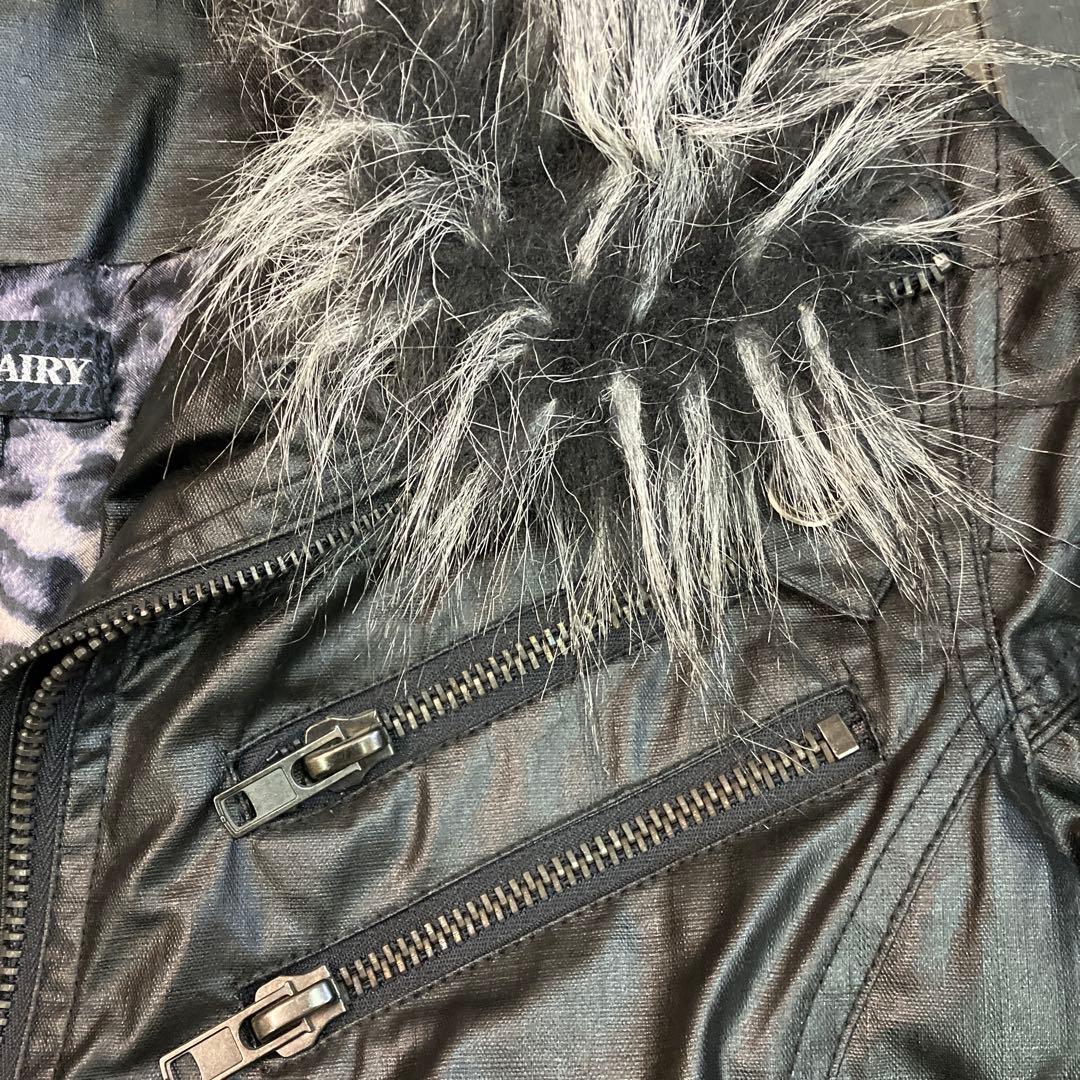 d*7様 VICE FAIRY ファー付きフェイクレイヤードライダースジャケット
