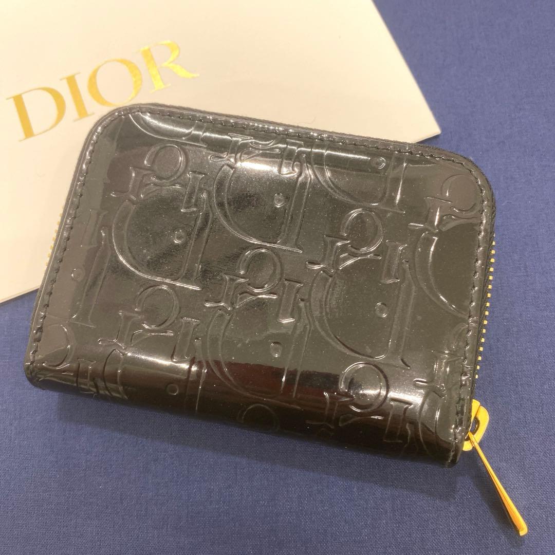 美品✨　Christian Dior 財布　エナメル　トロッター　ブラック　小銭