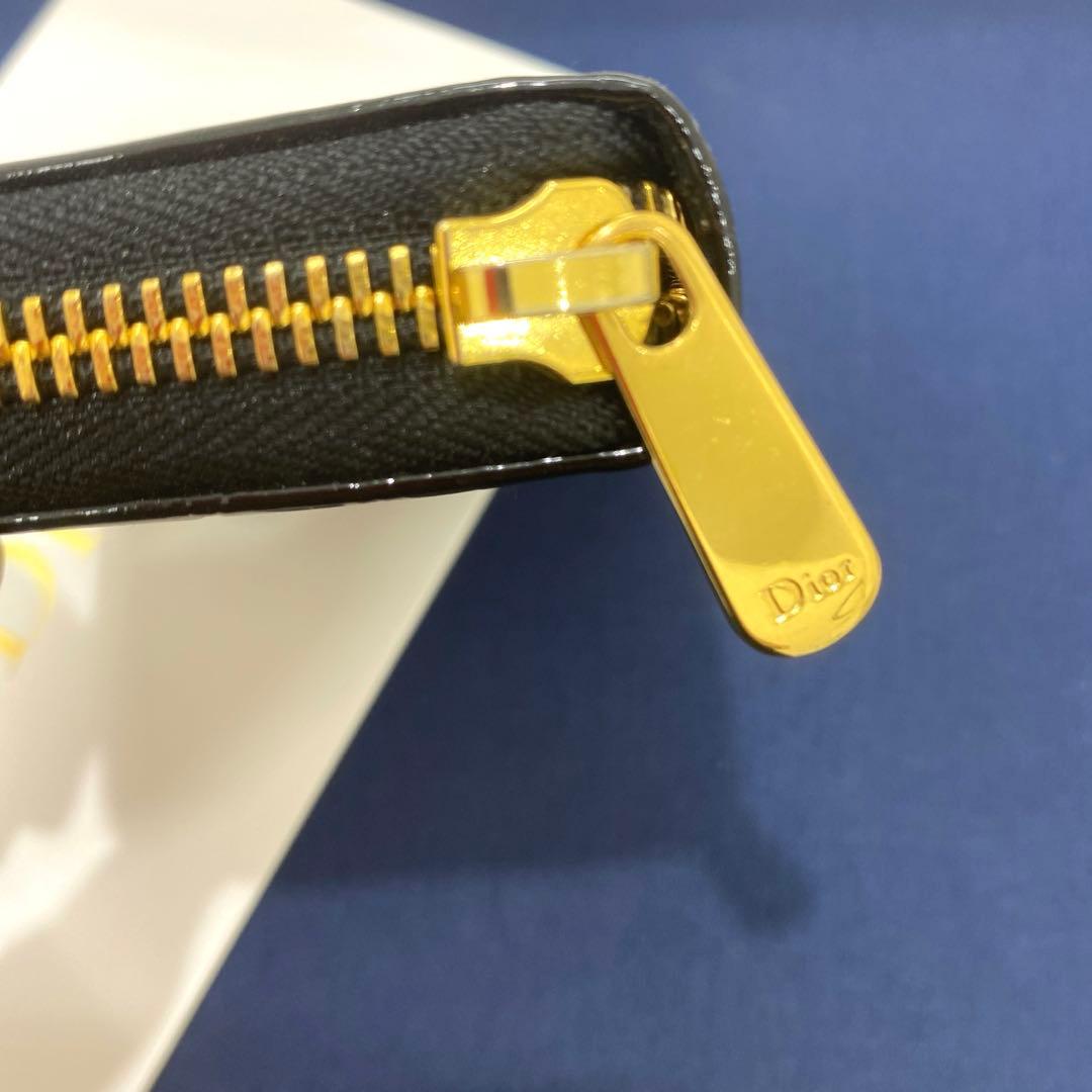美品✨　Christian Dior 財布　エナメル　トロッター　ブラック　小銭