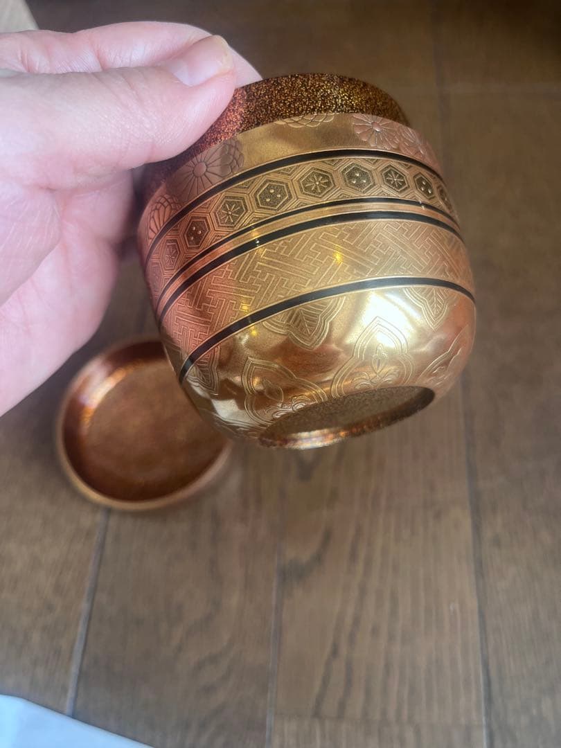 茶道具用 棗 木箱付き 下出光斉 小紋蒔絵