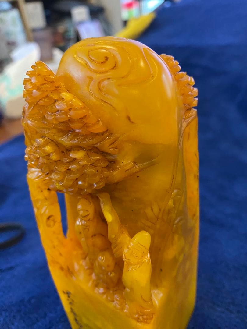 寿山石田黄石彫刻印章名人刻铭1点819g TA1151