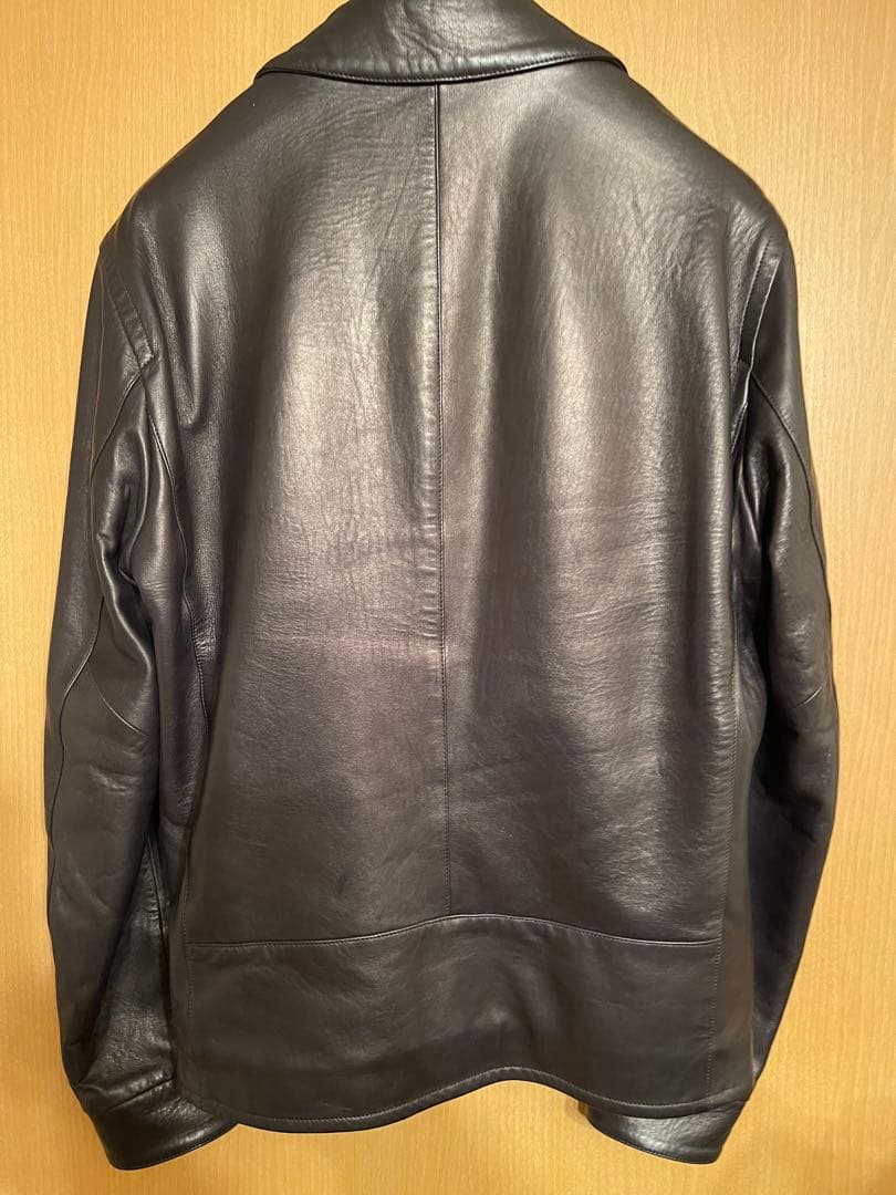 MOLEC/モレック 襟付きシングルライダースジャケット/プロンジェラムレザー