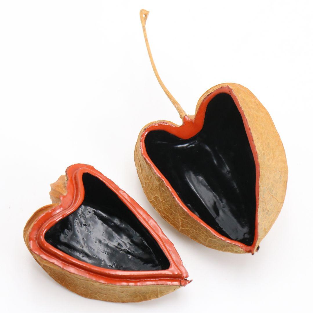 三代 中村尚濤済(喜太郎) 鬼灯 香合 乾漆 茶道具 共箱共布　rC799　N4