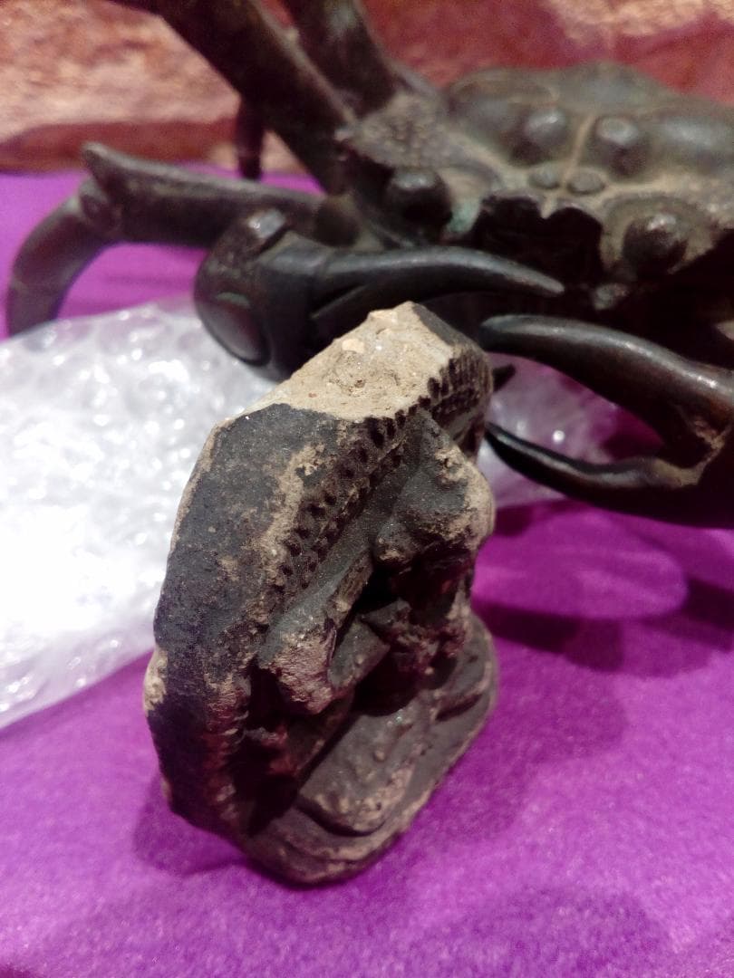 時代手練り陶器小さな小仏プラクルアンタイ国御守時代物上部欠け有り古い。。