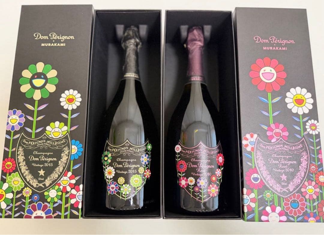 【新品未開封】ドンペリニヨン村上隆限定コラボ2本セット（2015、ロゼ2010）