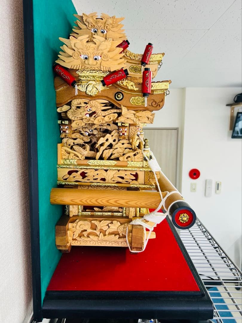 だんじり　半身　模型　飾り付き