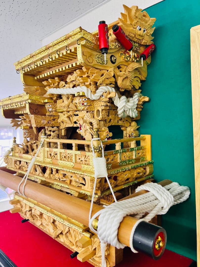 だんじり　半身　模型　飾り付き