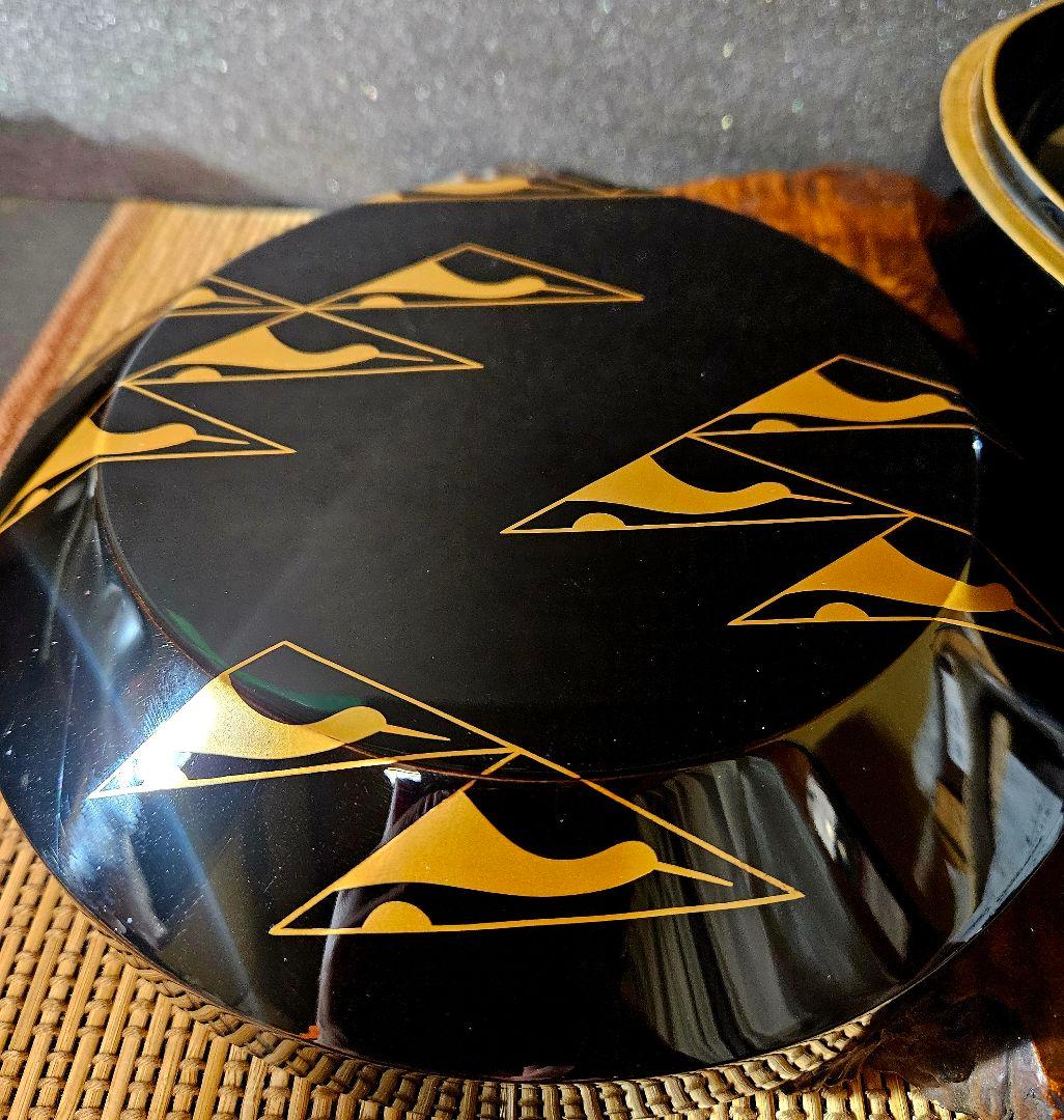 【真作保証❗】 輪島塗　塗師　茶平一斎 造　鱗鶴蒔絵　喰籠　お櫃　共箱　茶道具