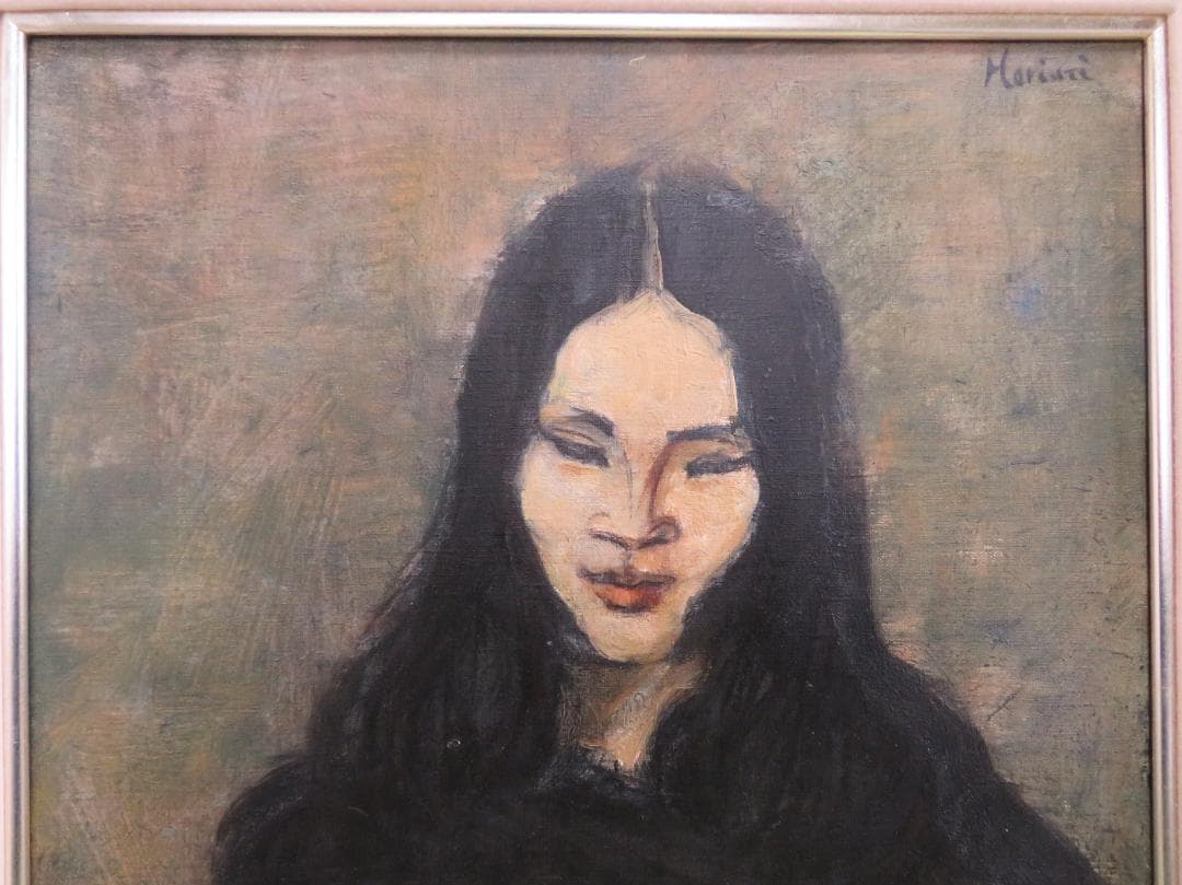 ◆ 堀内規次 「黒衣の女」油彩8号 真作保証　自由美術会員　 美術文化協会賞◆