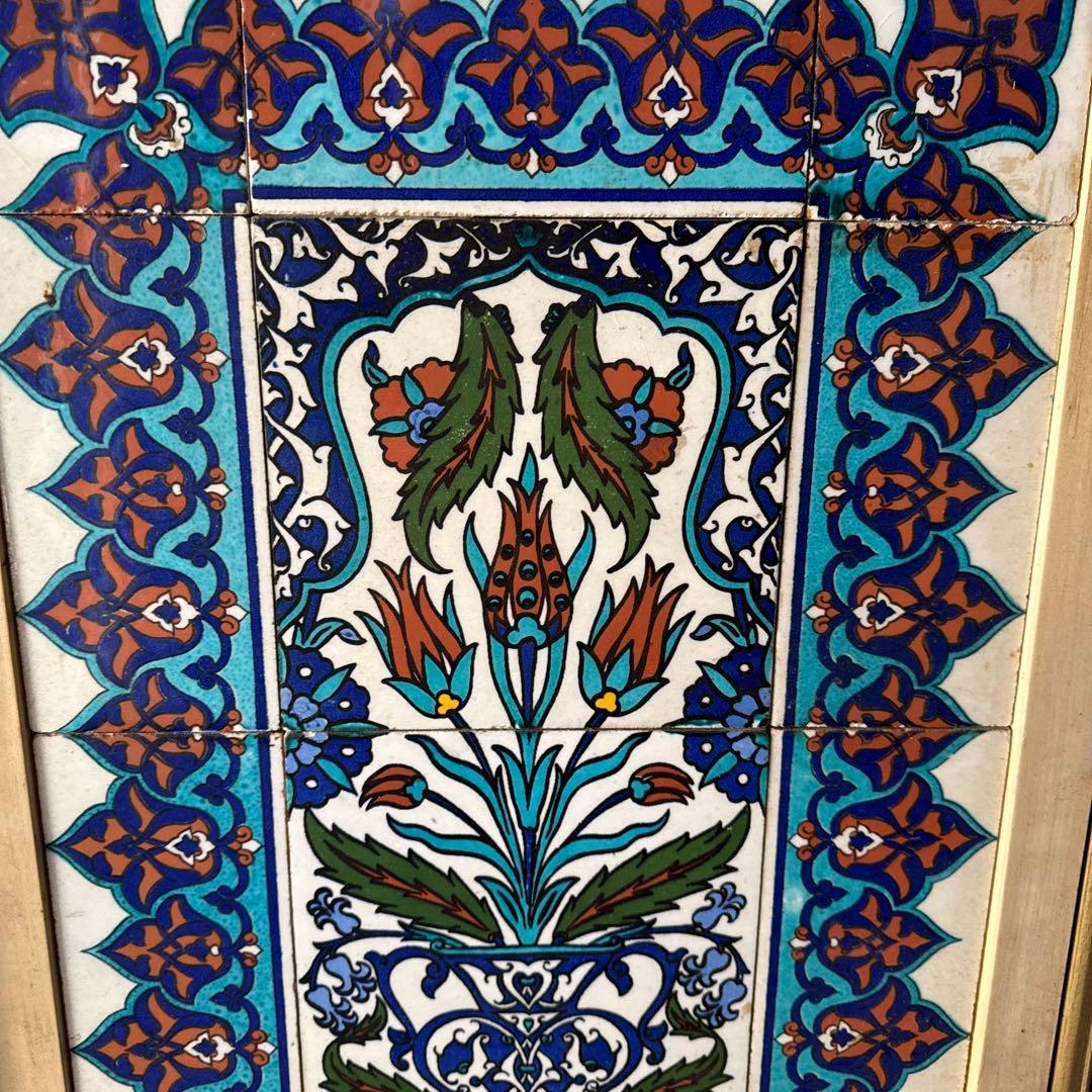 トルコ彩色タイル壁掛け額