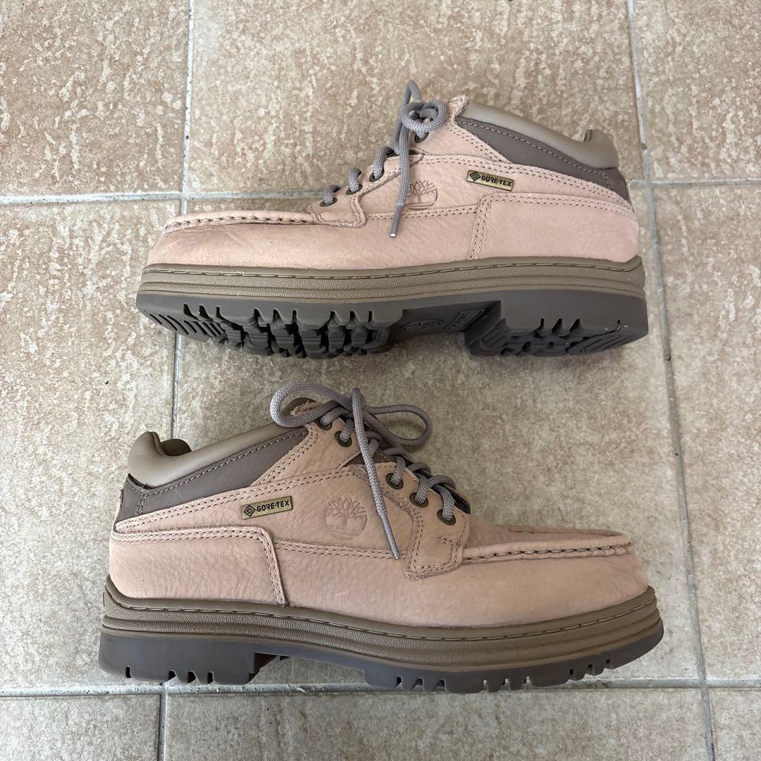 ティンバーランド　モックトゥ　GORE-TEX ベージュレザー モカシンシューズ