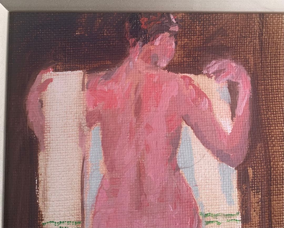 二宮哲男 油彩 裸婦画 人物画 F1号 直筆 肉筆