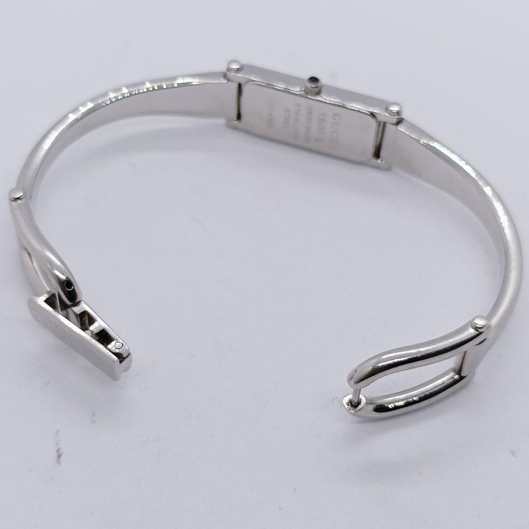 【稼動品】GUCCI 1500L シルバーシェル文字盤 シルバーバングル
