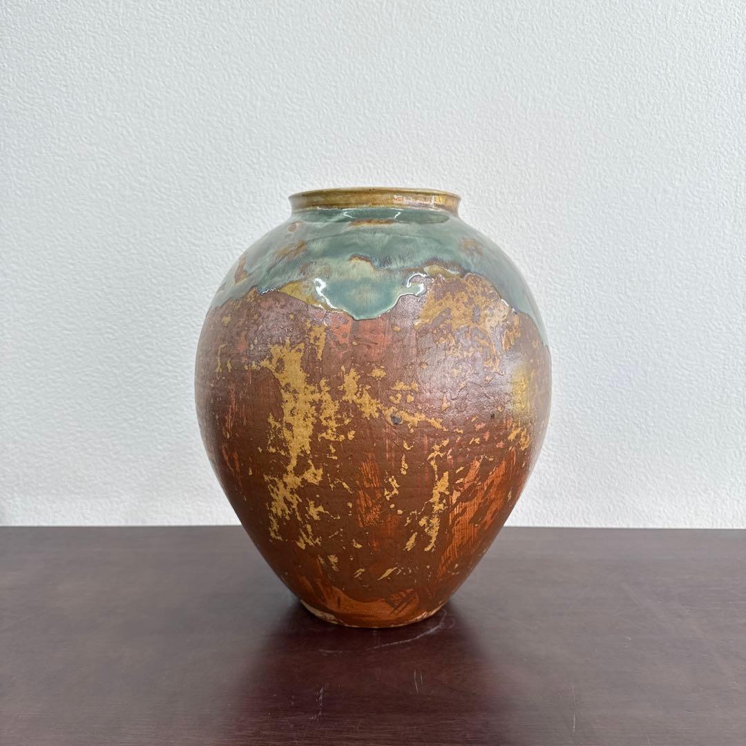 法勝寺焼　松花窯　四代　安藤真澄　花瓶　壺