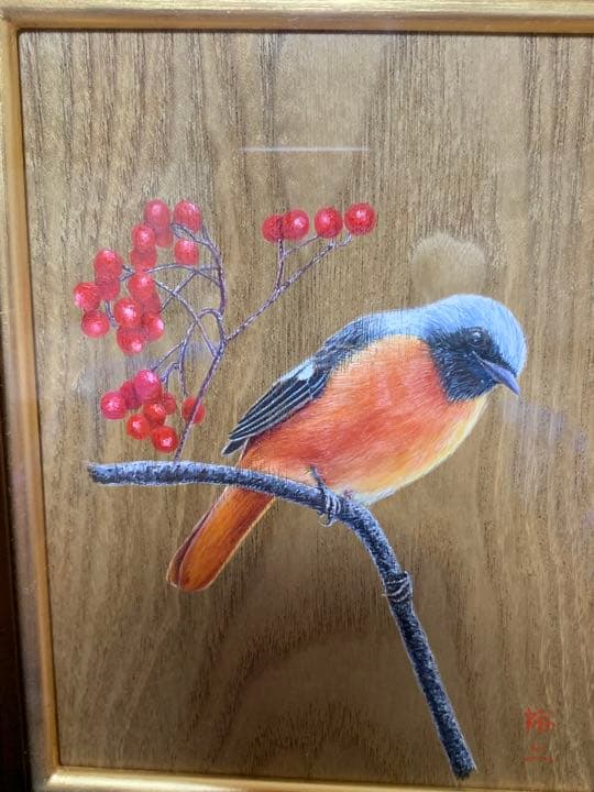 【新品未使用品】谷上裕二作　「常鶲」（ジョウビタキ）0号