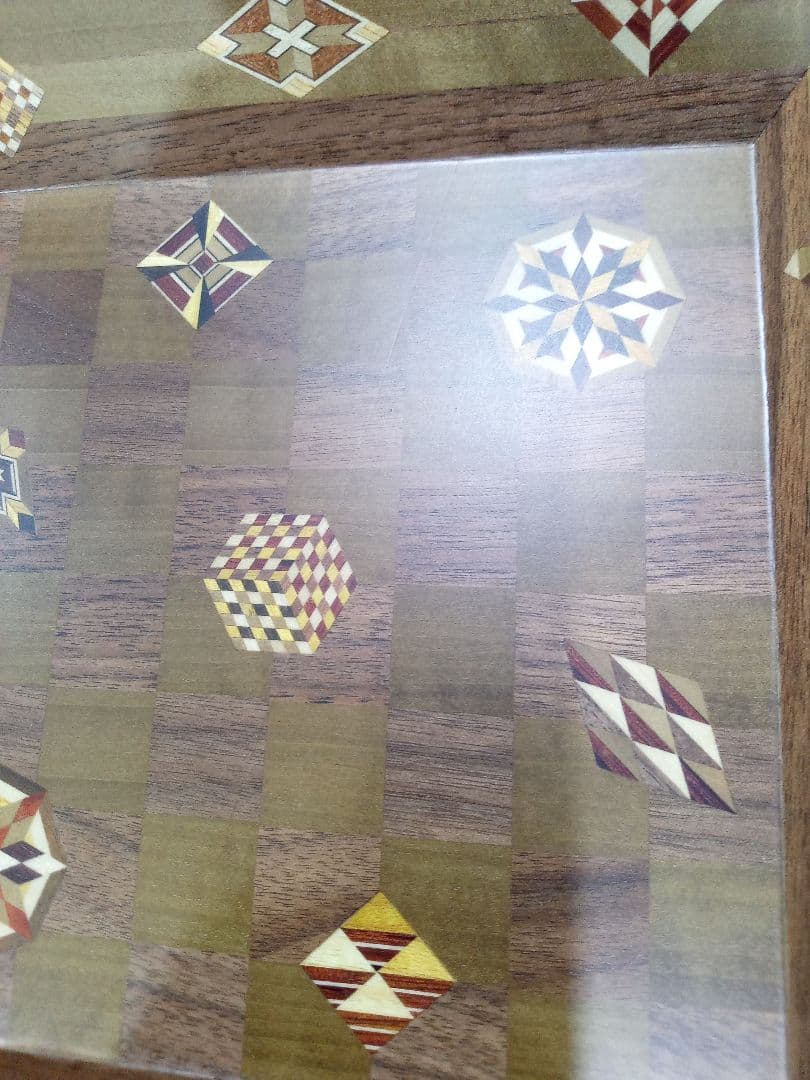 箱根寄木細工　伝統工芸品　浜松屋　盛器　角盛器　市松　菓子鉢