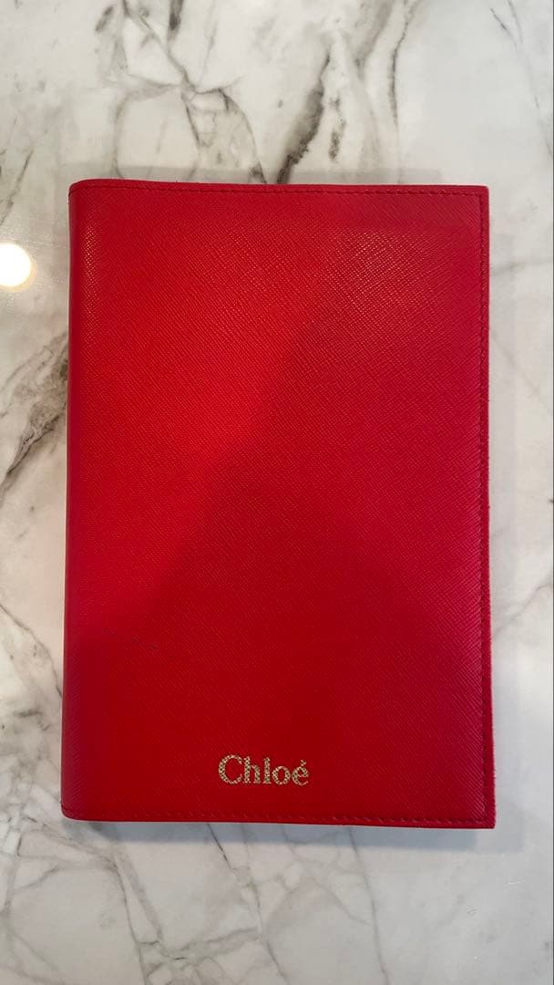 Chloé 赤 レザーカバー付き（取り外し可）ノート