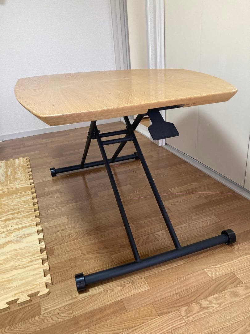 【変形テーブル 】【直接取引なら半額で譲渡❗️】オーク 木 ガス圧 高さ 調節