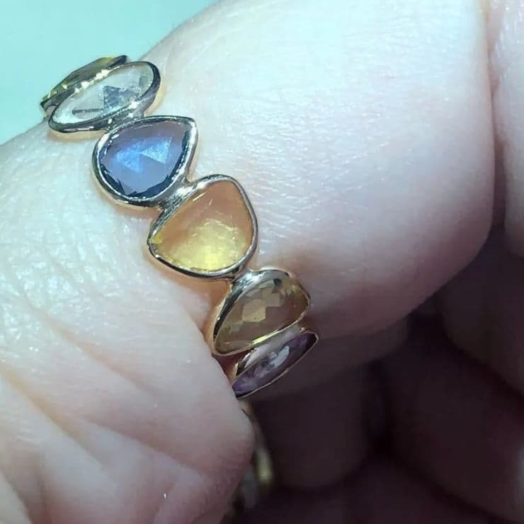 値下げ申請のみ受付ます。K18サファイアリング