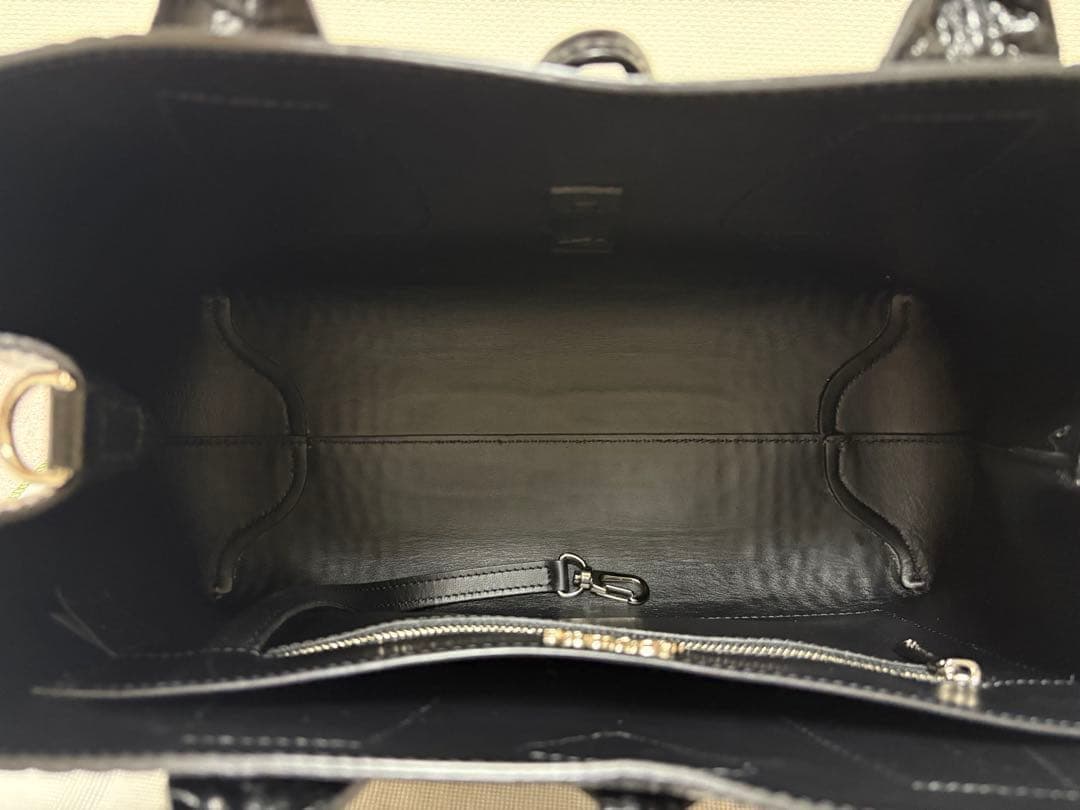 ロンシャン ロゾ M クロコエンボス ブラック レディース