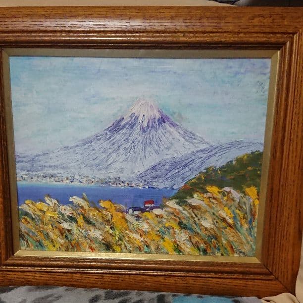 絵画  真作 奥泉二士夫 作 「駿河湾富士」