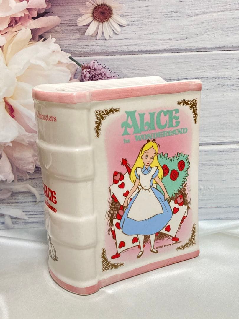 ディズニー　不思議の国のアリス　アンティーク　貯金箱　陶器