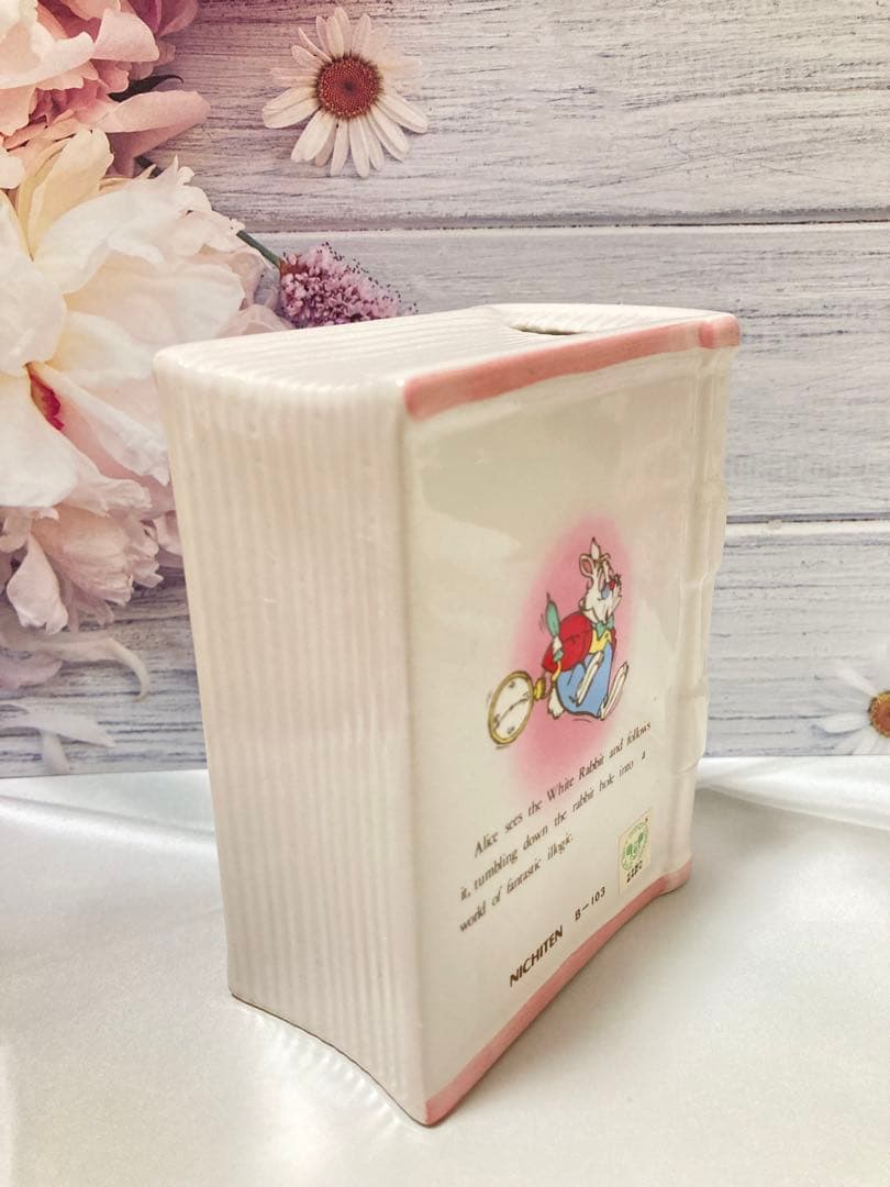 ディズニー　不思議の国のアリス　アンティーク　貯金箱　陶器