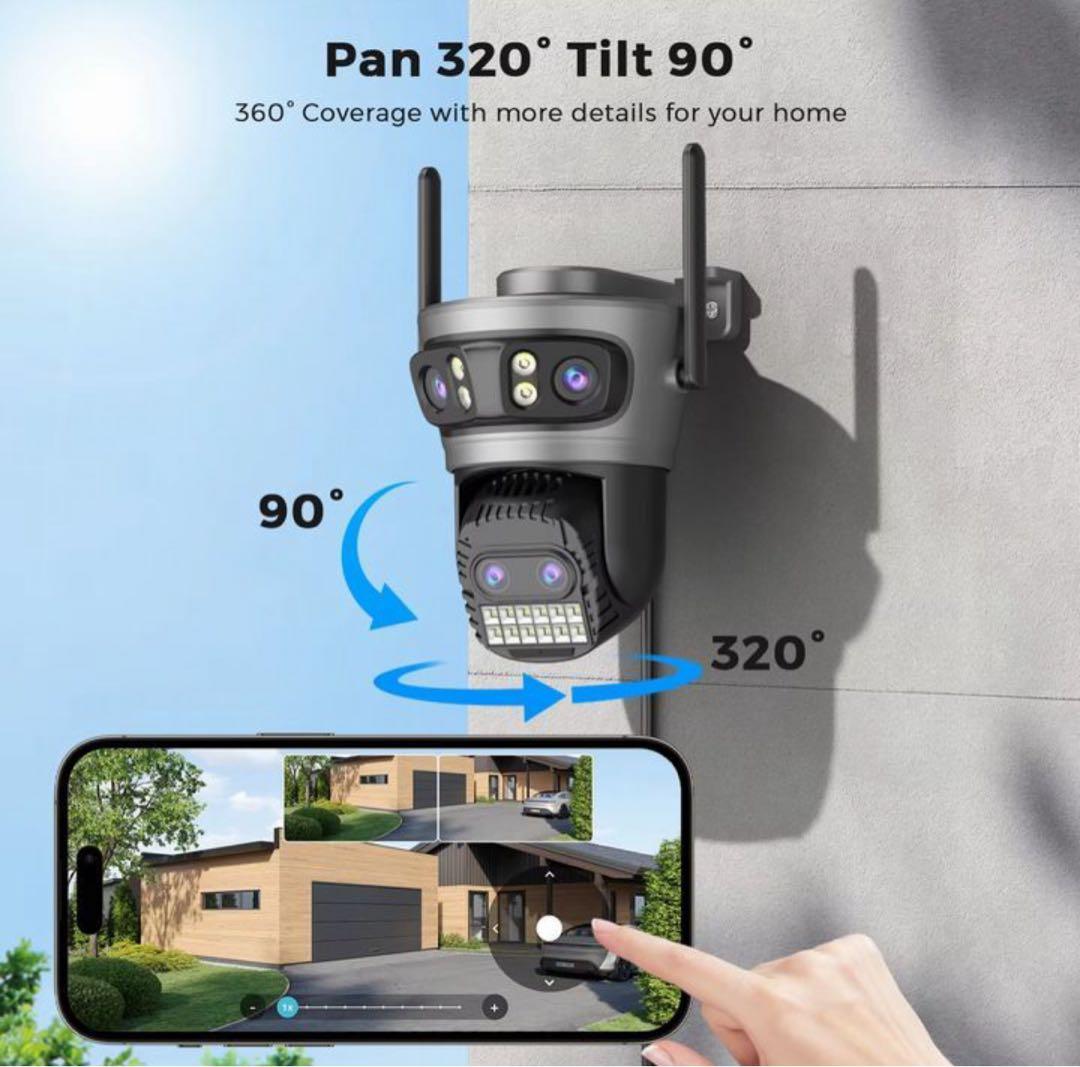 ドラ　2000万画素監視カメラ WiFi防犯カメラ 10xZOOM