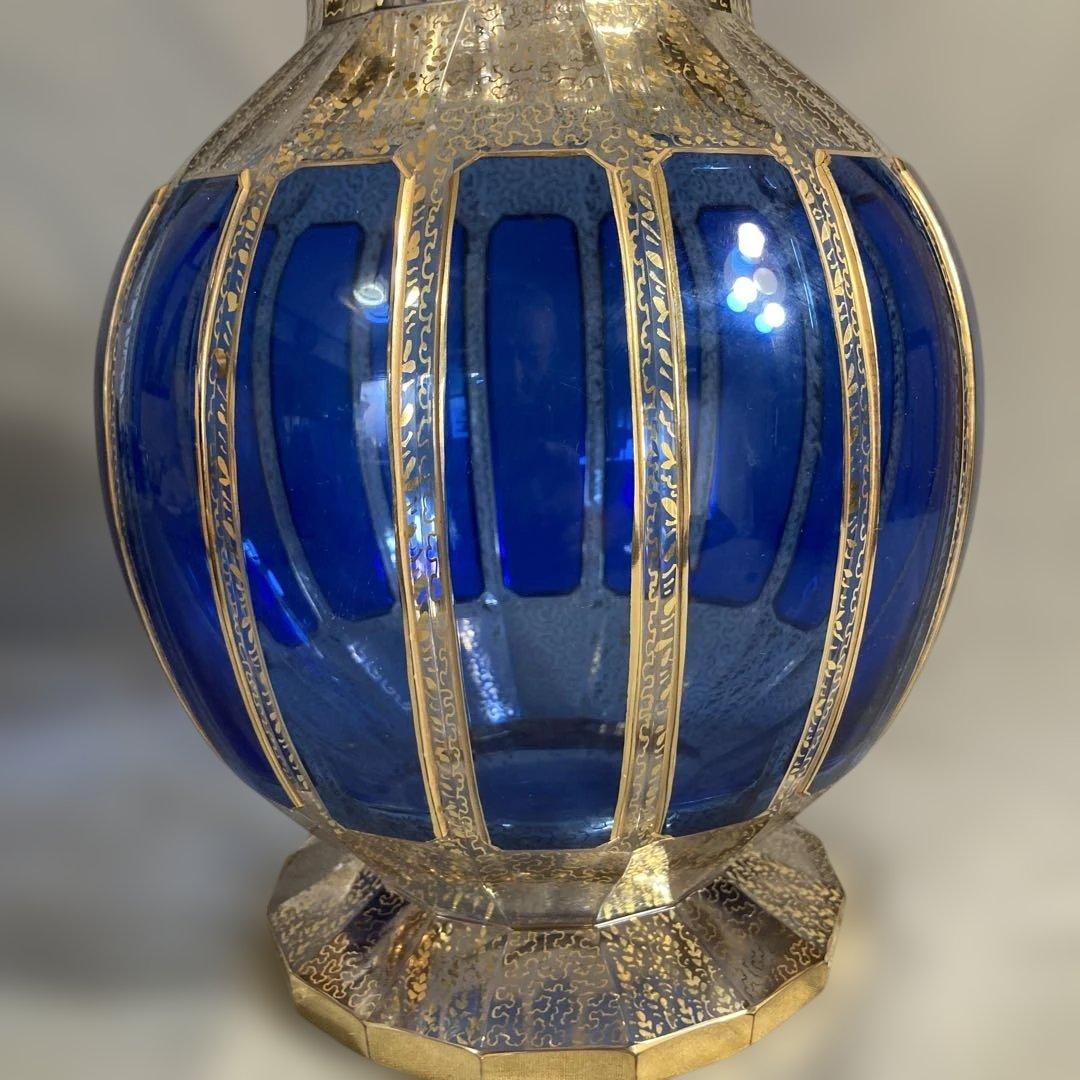 【クローバージジさん専用】ボヘミアグラス　王室御用達　モーゼル社　クリスタル花瓶