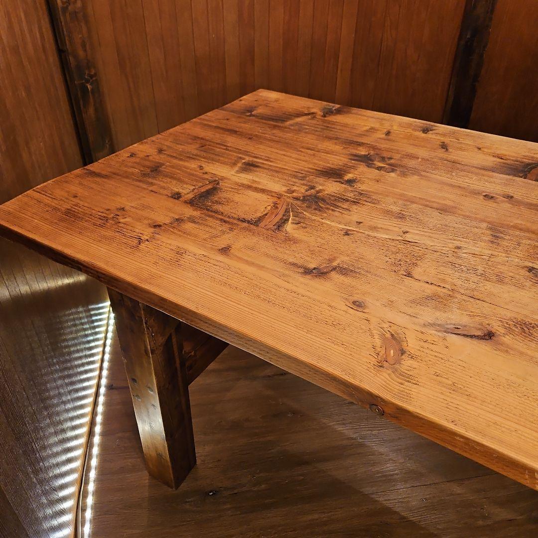 足場板テーブル 男前 天然木無垢材 ヴィンテージ加工 高めのテーブル