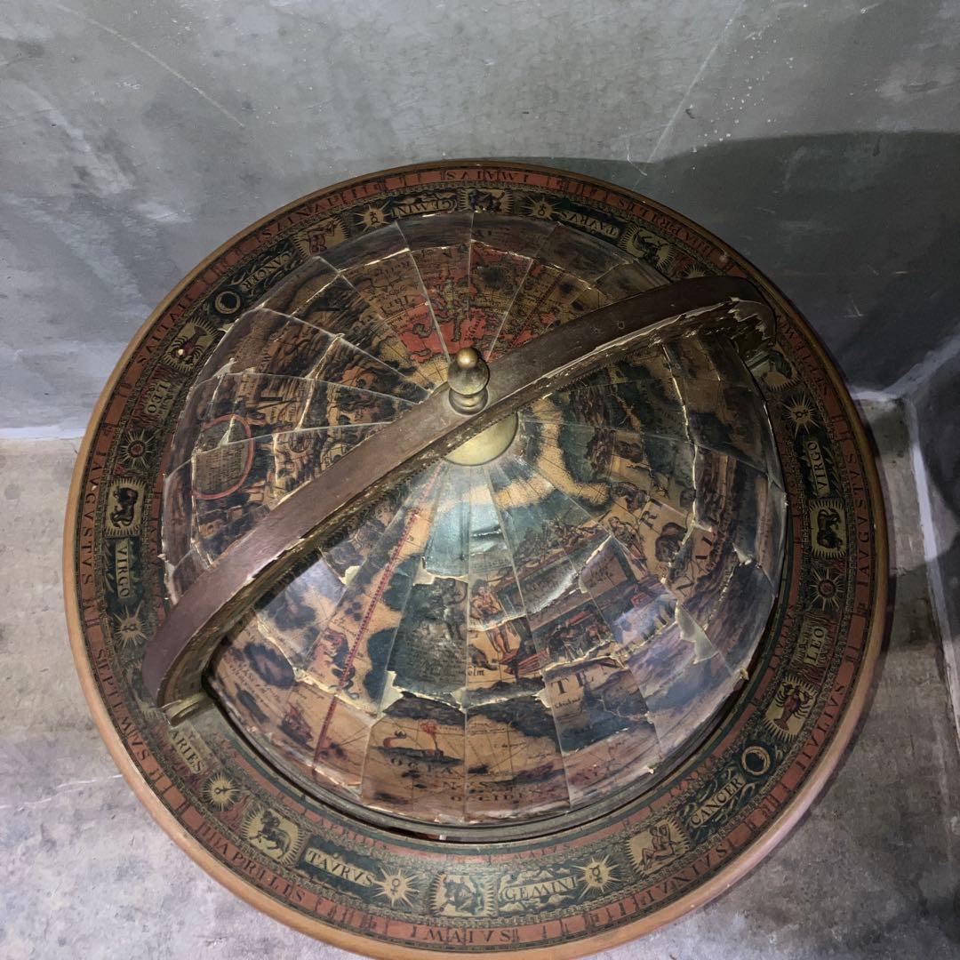 アンティーク イタリア製 地球儀 バーキャビネット ワイン セラー キャスター付