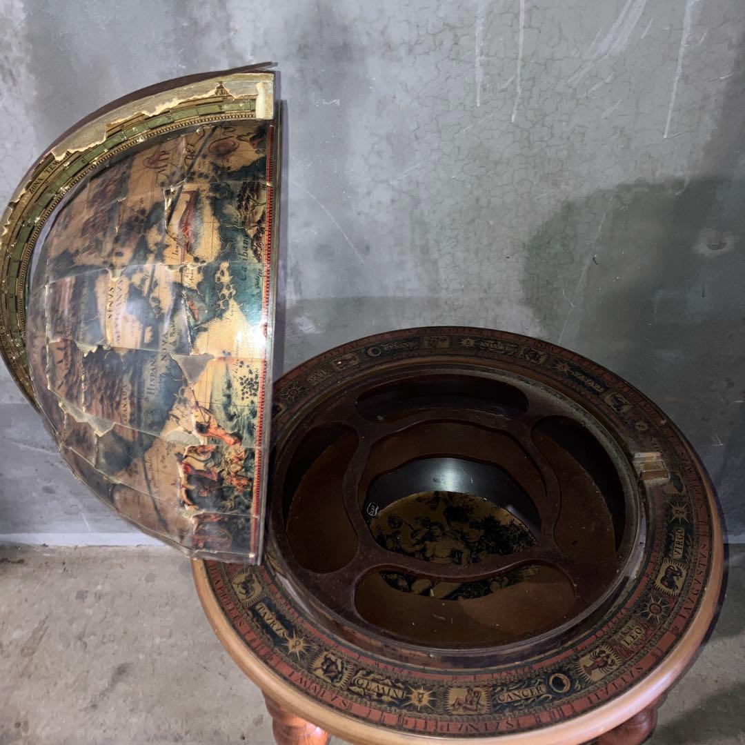 アンティーク イタリア製 地球儀 バーキャビネット ワイン セラー キャスター付